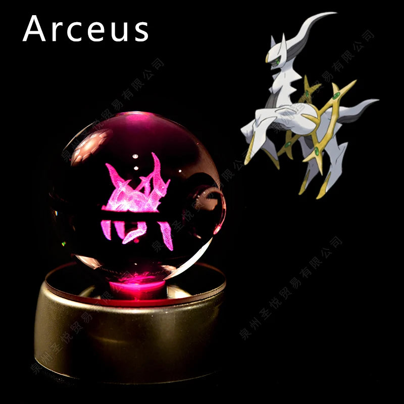 PokeSphere Aura Light – 3D Crystal Sphere with LED Glow