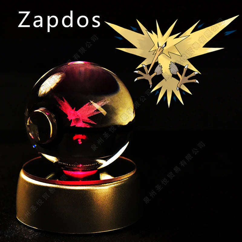 PokeSphere Aura Light – 3D Crystal Sphere with LED Glow