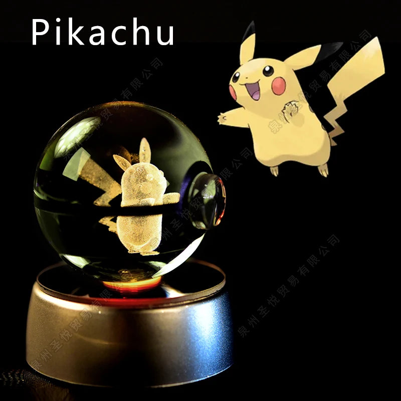 PokeSphere Aura Light – 3D Crystal Sphere with LED Glow