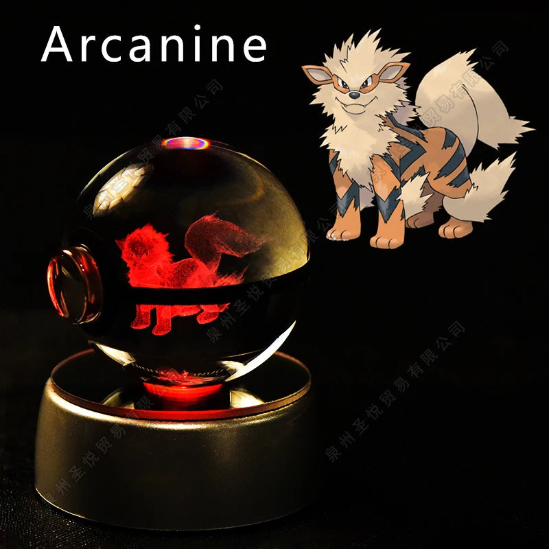 PokeSphere Aura Light – 3D Crystal Sphere with LED Glow