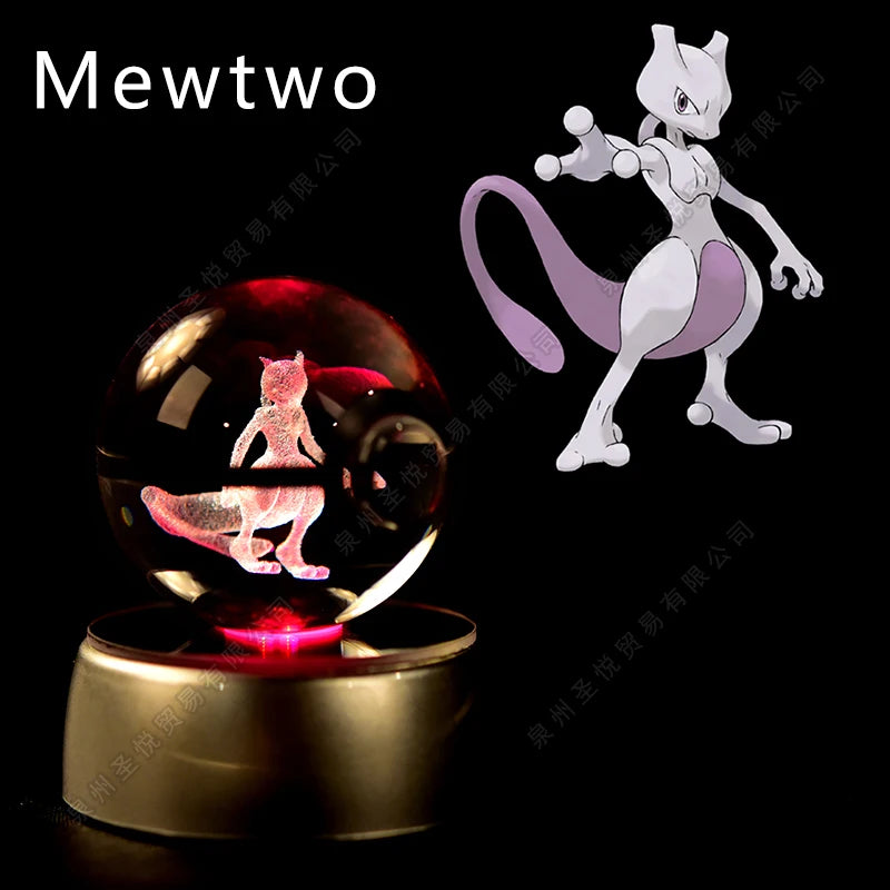 PokeSphere Aura Light – 3D Crystal Sphere with LED Glow