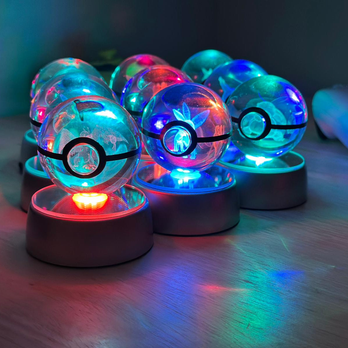PokeSphere Aura Light – 3D Crystal Sphere with LED Glow