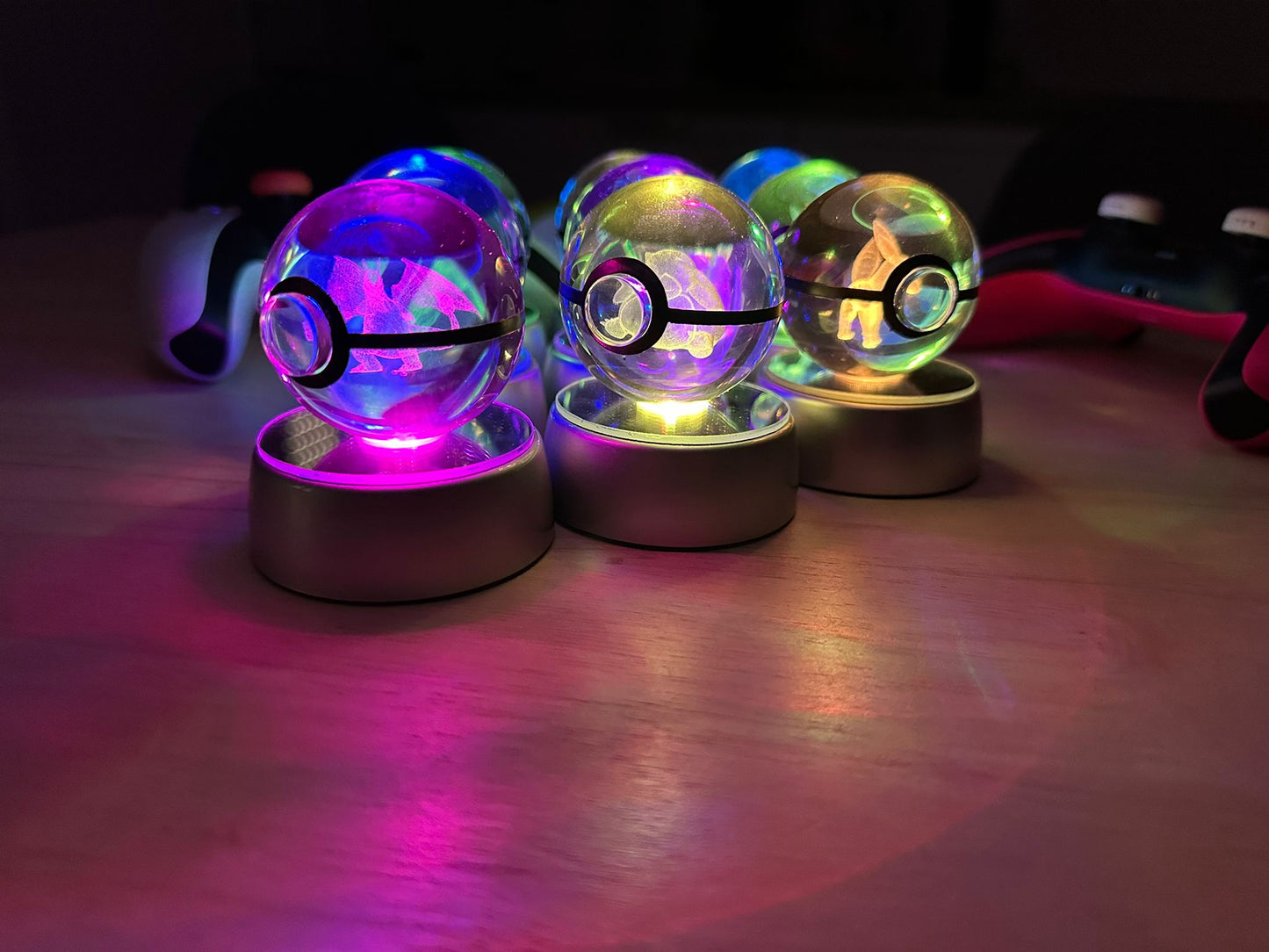 PokeSphere Aura Light – 3D Crystal Sphere with LED Glow