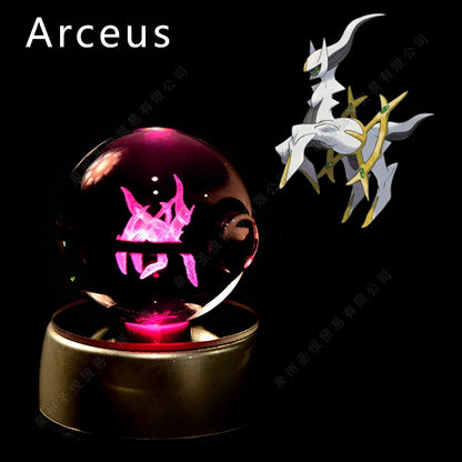 PokeSphere Aura Light – 3D Crystal Sphere with LED Glow