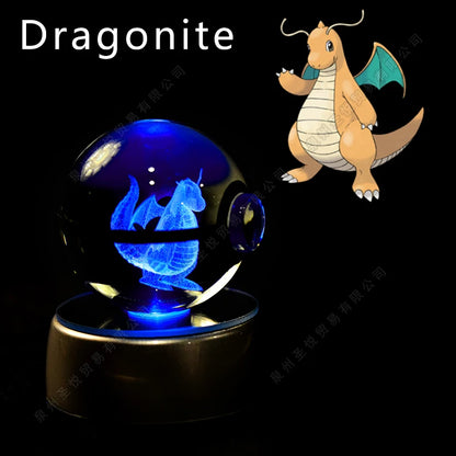 PokeSphere Aura Light – 3D Crystal Sphere with LED Glow