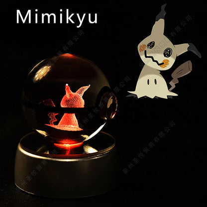 PokeSphere Aura Light – 3D Crystal Sphere with LED Glow