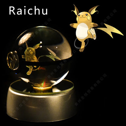 PokeSphere Aura Light – 3D Crystal Sphere with LED Glow