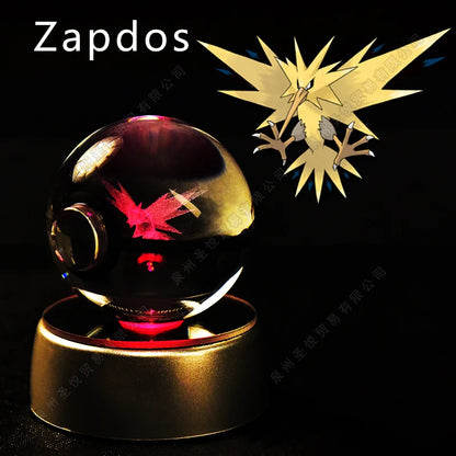 PokeSphere Aura Light – 3D Crystal Sphere with LED Glow