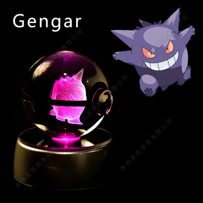 PokeSphere Aura Light – 3D Crystal Sphere with LED Glow