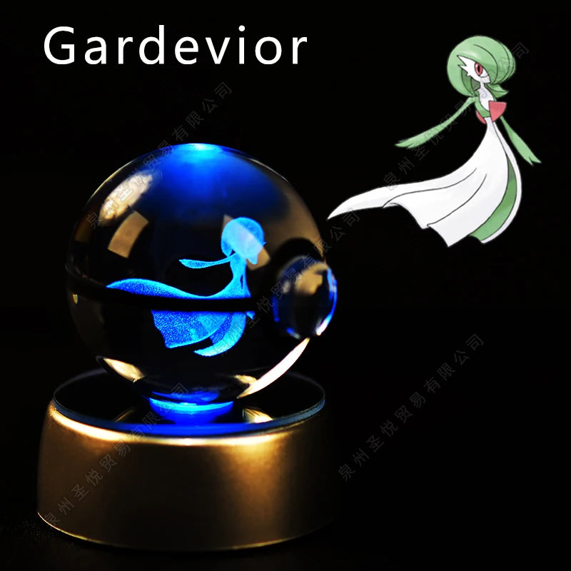 PokeSphere Aura Light – 3D Crystal Sphere with LED Glow