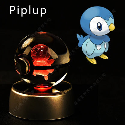 PokeSphere Aura Light – 3D Crystal Sphere with LED Glow
