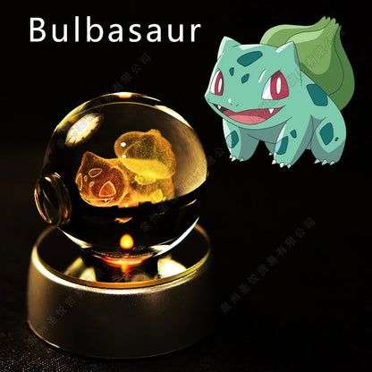 PokeSphere Aura Light – 3D Crystal Sphere with LED Glow