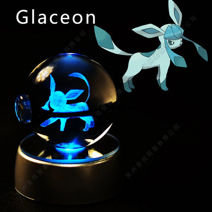 PokeSphere Aura Light – 3D Crystal Sphere with LED Glow