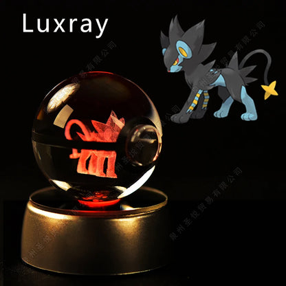 PokeSphere Aura Light – 3D Crystal Sphere with LED Glow