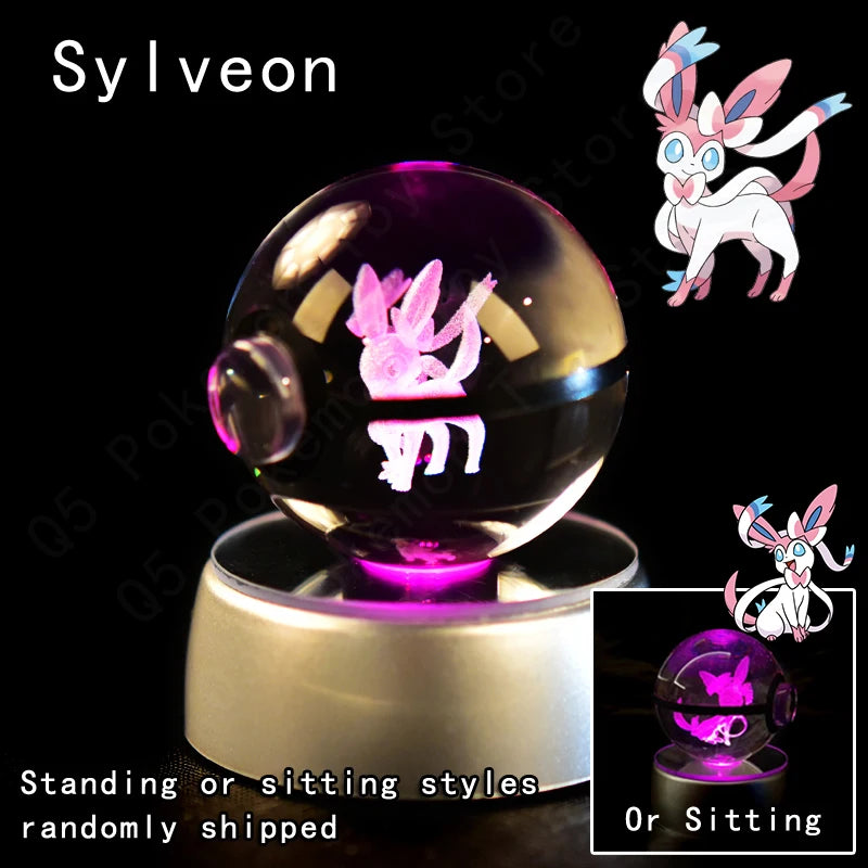 PokeSphere Aura Light – 3D Crystal Sphere with LED Glow