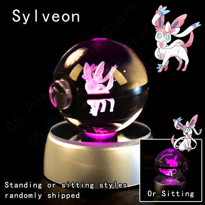 PokeSphere Aura Light – 3D Crystal Sphere with LED Glow