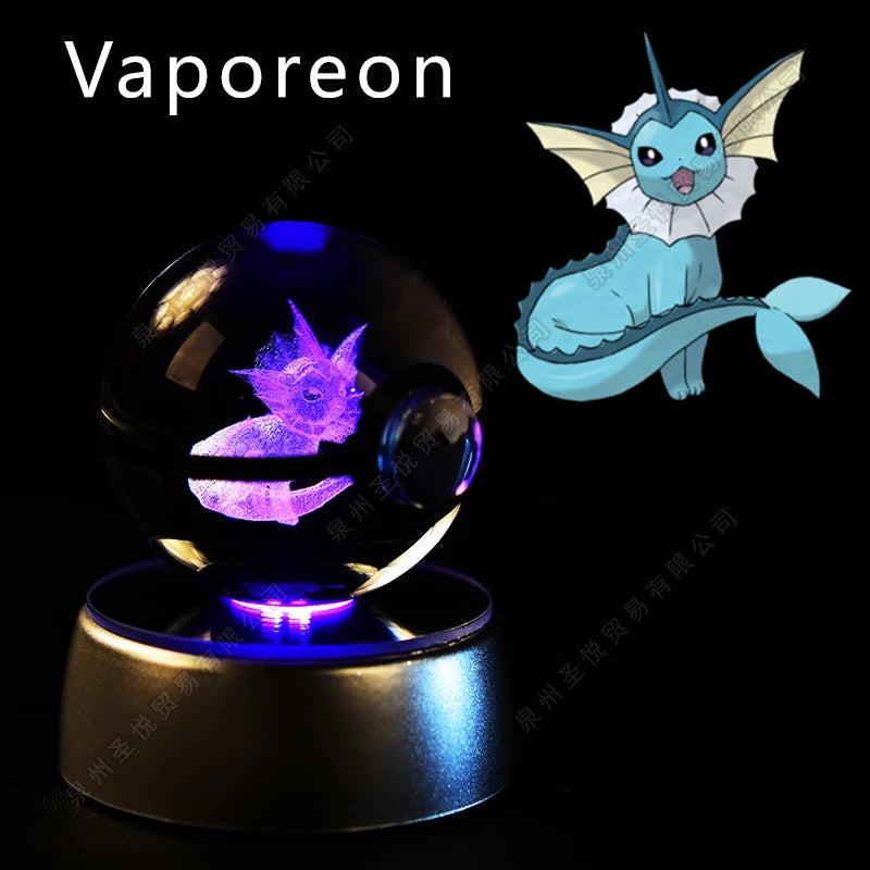 PokeSphere Aura Light – 3D Crystal Sphere with LED Glow