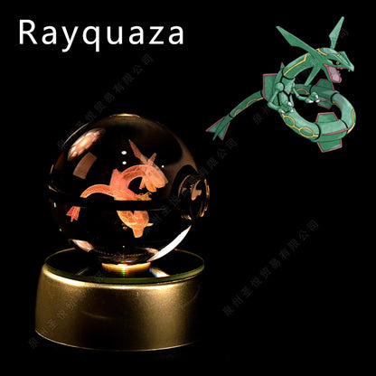 PokeSphere Aura Light – 3D Crystal Sphere with LED Glow
