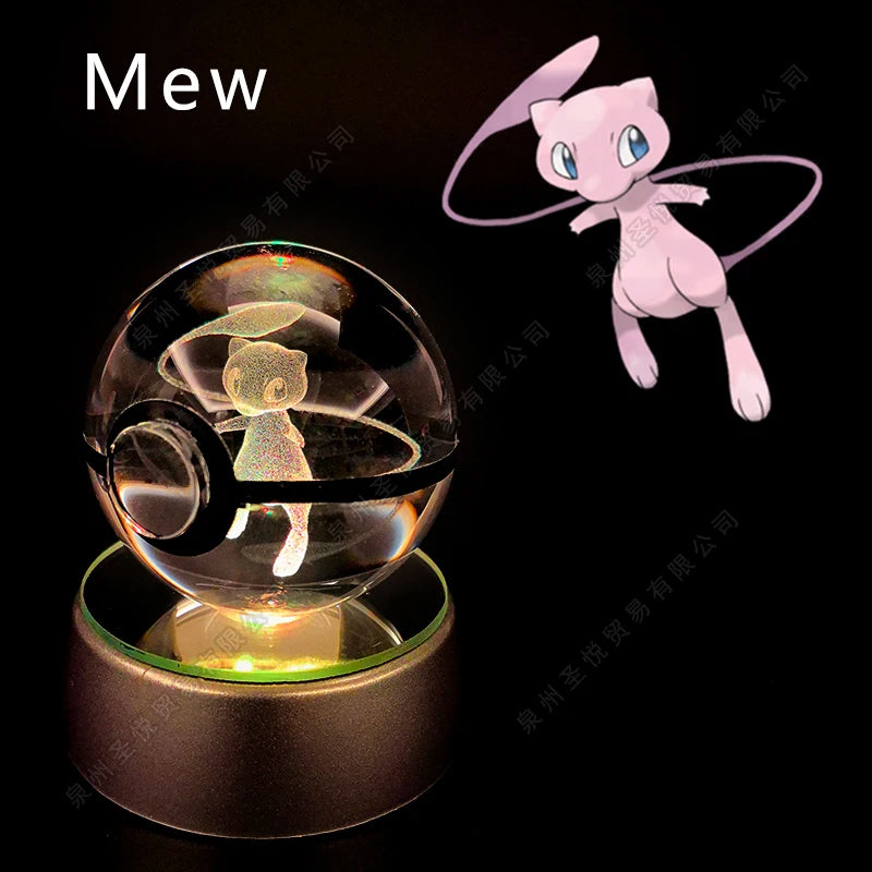 PokeSphere Aura Light – 3D Crystal Sphere with LED Glow