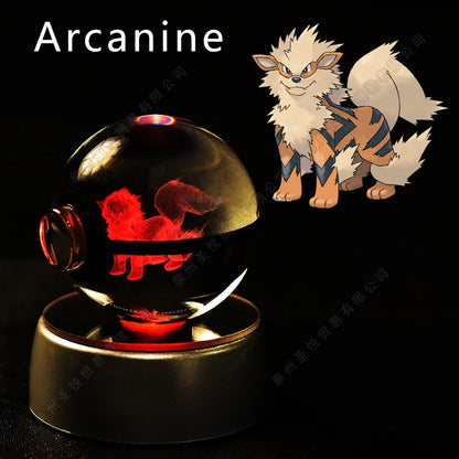 PokeSphere Aura Light – 3D Crystal Sphere with LED Glow