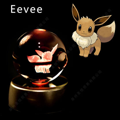 PokeSphere Aura Light – 3D Crystal Sphere with LED Glow