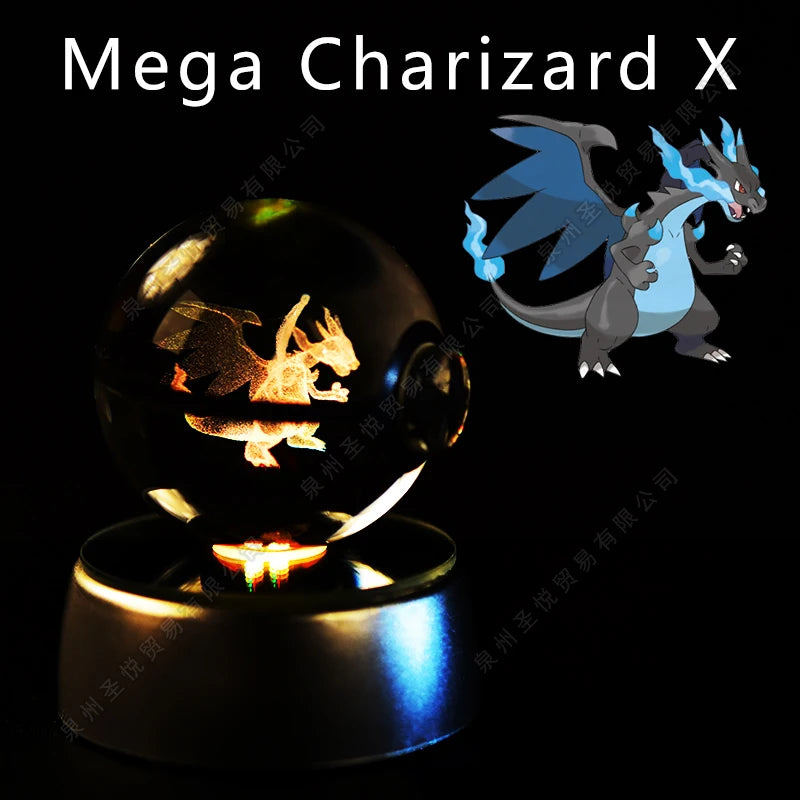 PokeSphere Aura Light – 3D Crystal Sphere with LED Glow