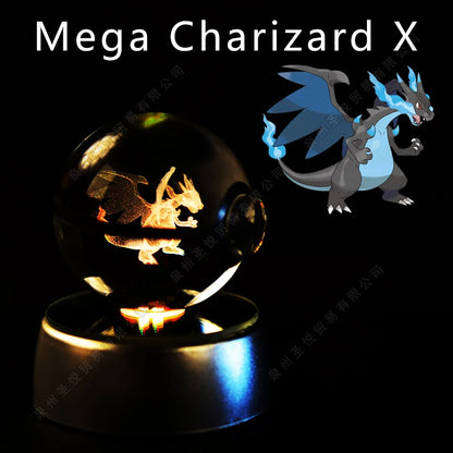 PokeSphere Aura Light – 3D Crystal Sphere with LED Glow