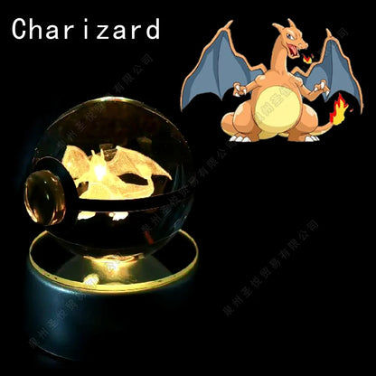 PokeSphere Aura Light – 3D Crystal Sphere with LED Glow