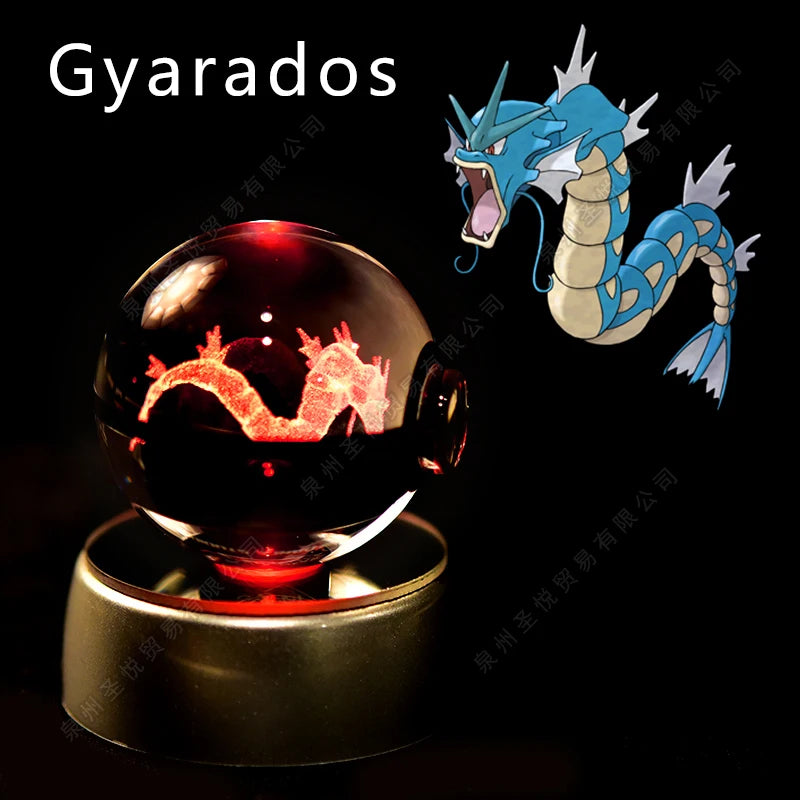 PokeSphere Aura Light – 3D Crystal Sphere with LED Glow