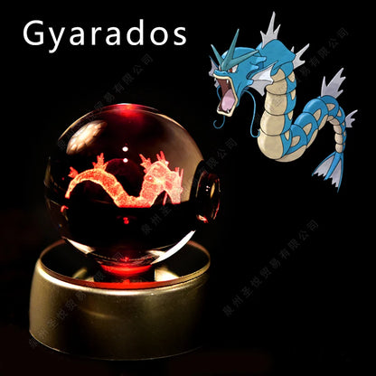 PokeSphere Aura Light – 3D Crystal Sphere with LED Glow