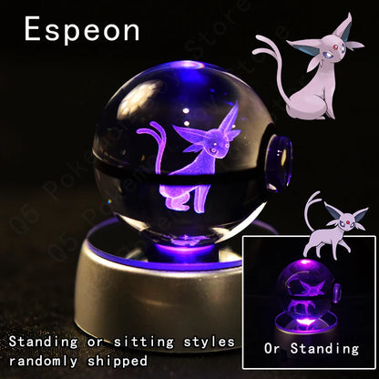 PokeSphere Aura Light – 3D Crystal Sphere with LED Glow