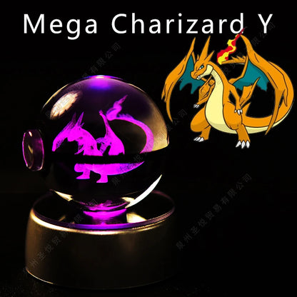 PokeSphere Aura Light – 3D Crystal Sphere with LED Glow