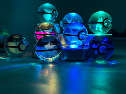 PokeSphere Aura Light – 3D Crystal Sphere with LED Glow