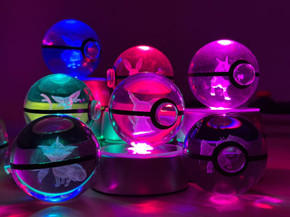 PokeSphere Aura Light – 3D Crystal Sphere with LED Glow