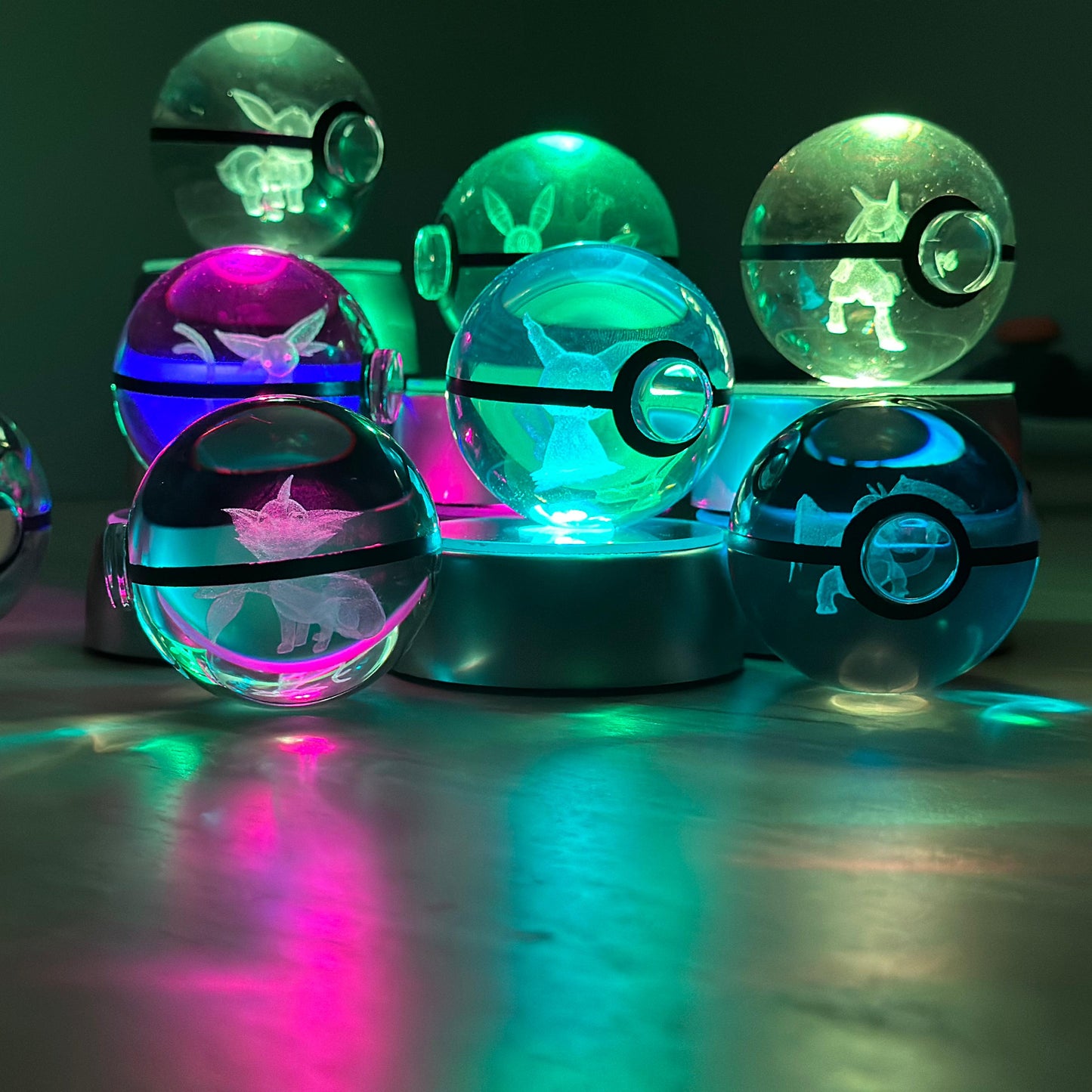 PokeSphere Aura Light – 3D Crystal Sphere with LED Glow