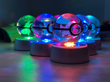 PokeSphere Aura Light – 3D Crystal Sphere with LED Glow