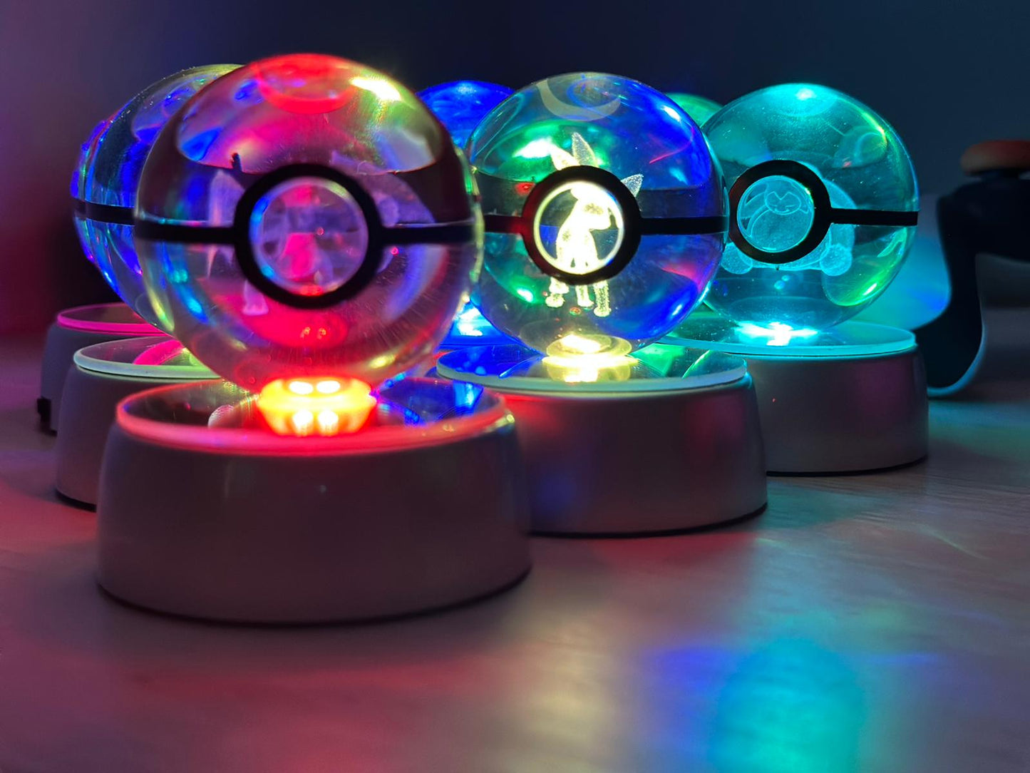 PokeSphere Aura Light – 3D Crystal Sphere with LED Glow