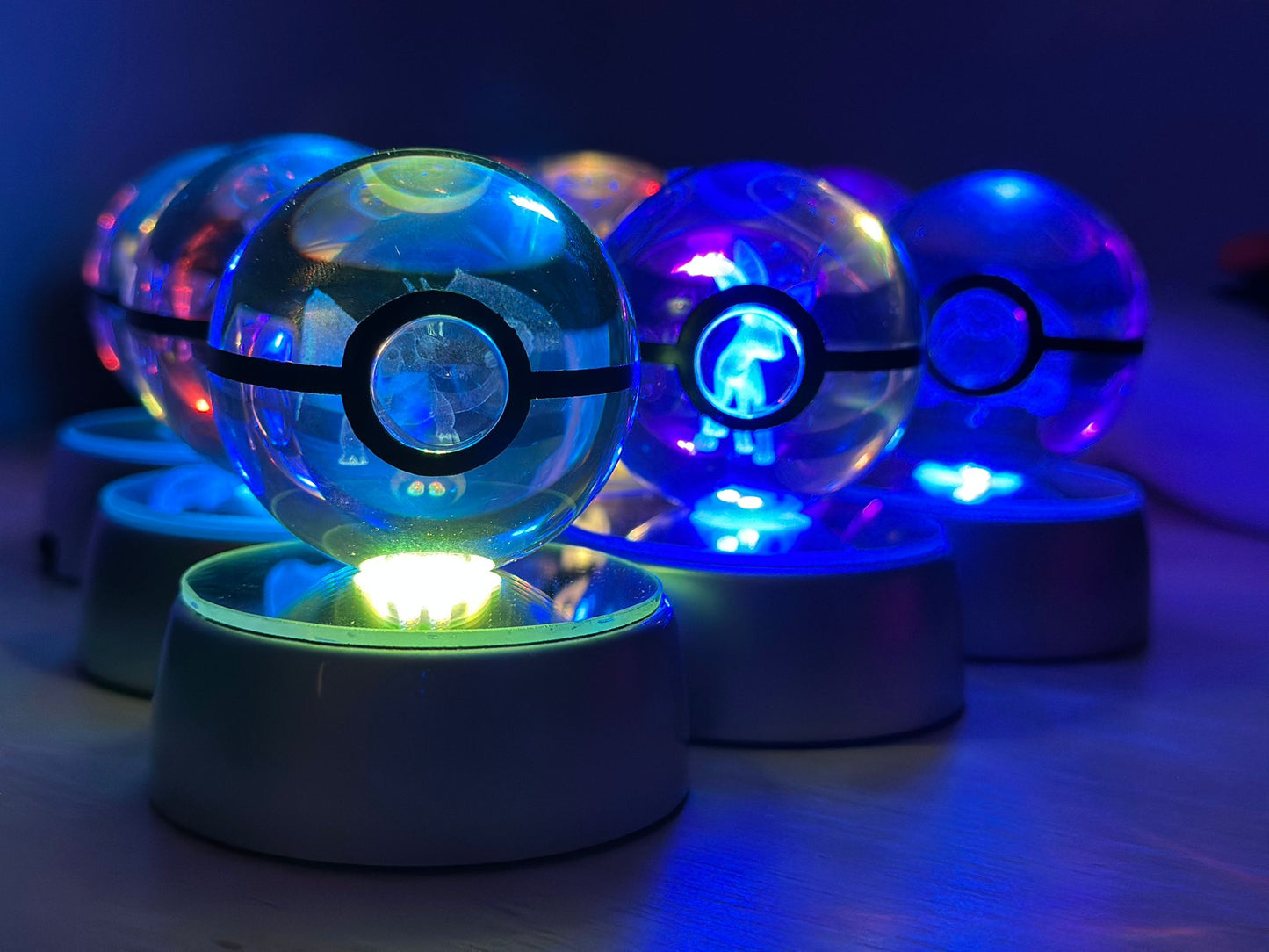 PokeSphere Aura Light – 3D Crystal Sphere with LED Glow